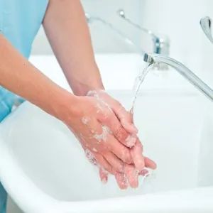 washing hands as part of infection control